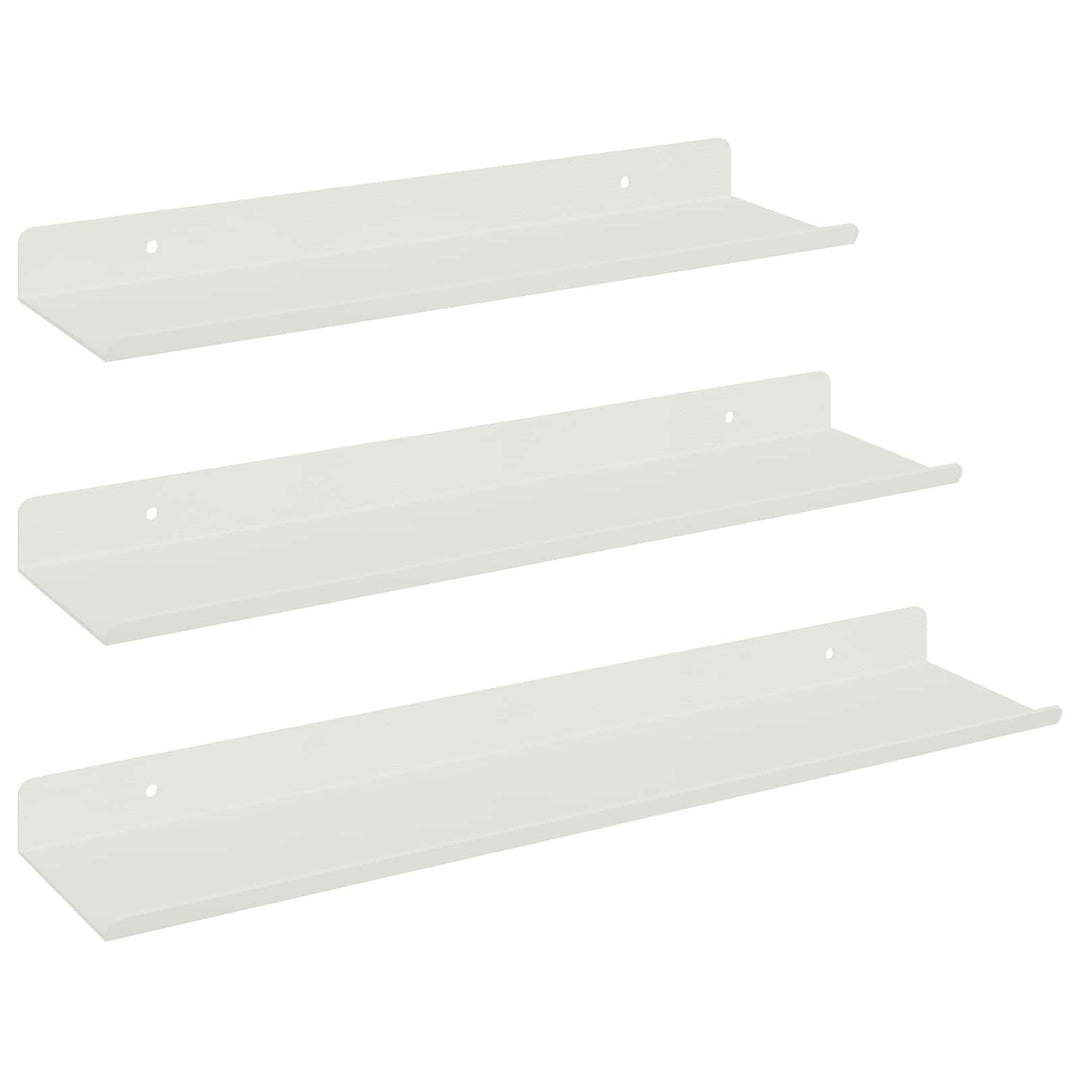 Svævende hylde Vægmonteret 3 pcs Hvid 40 x 9 x 2,5 cm Stål