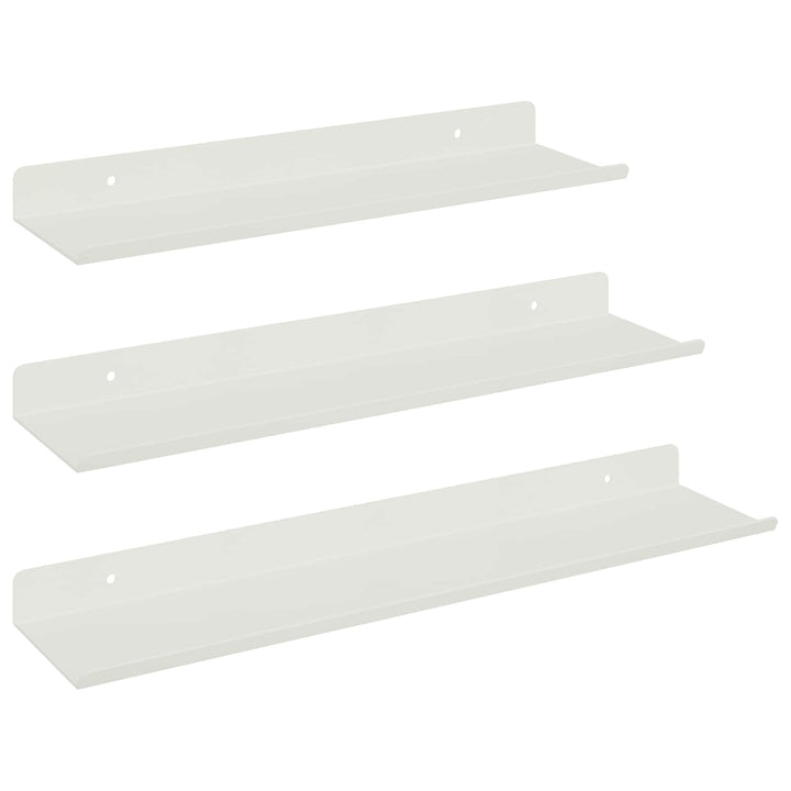Svævende hylde Vægmonteret 3 pcs Hvid 40 x 9 x 2,5 cm Stål