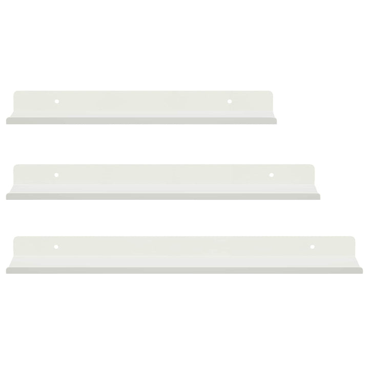 Svævende hylde Vægmonteret 3 pcs Hvid 40 x 9 x 2,5 cm Stål