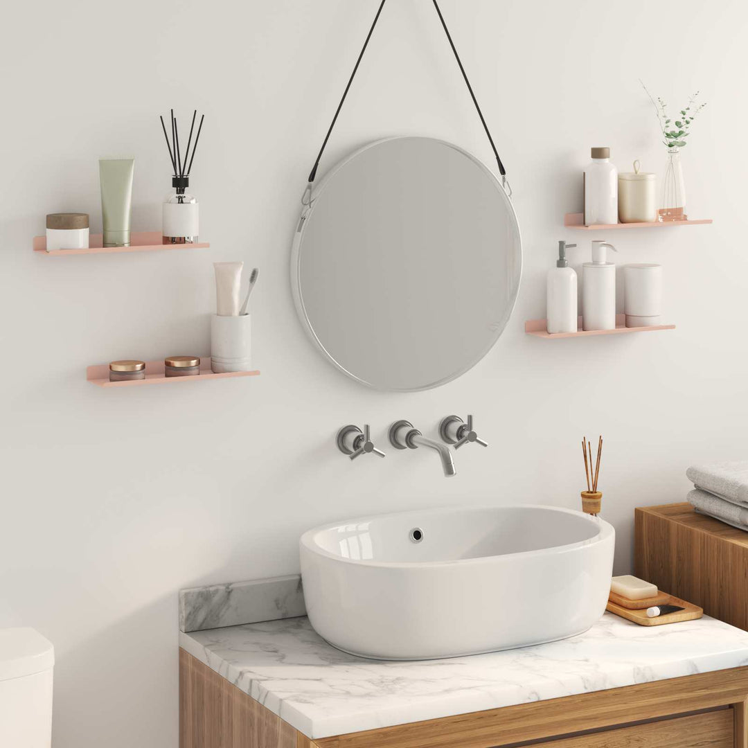 Svævende hylde Vægmonteret 4 pcs Lyserød 30 x 9 x 2,5 cm Stål