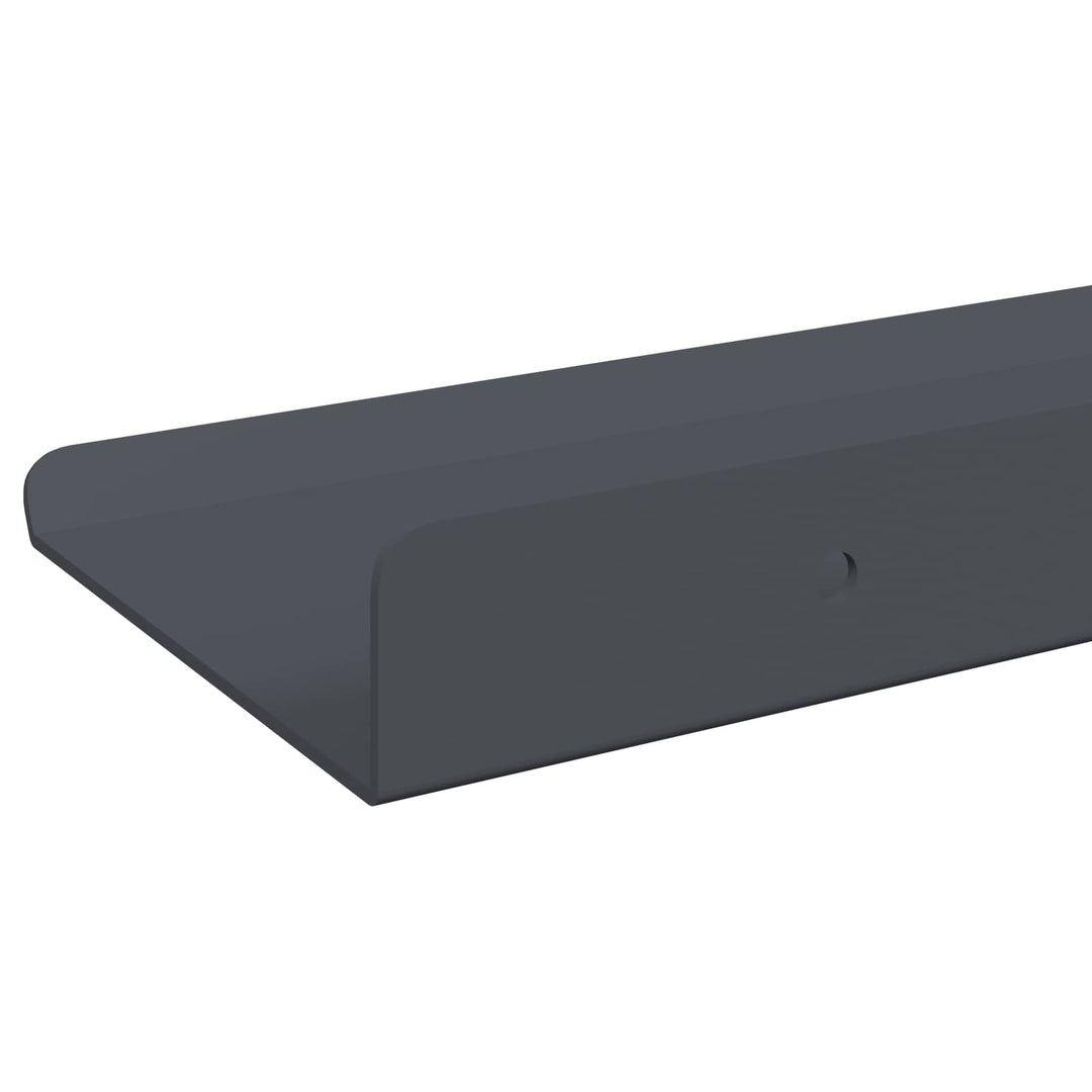 Svævende hylde 2 stk. Antracit 30 x 9 x 2,5 cm Stål