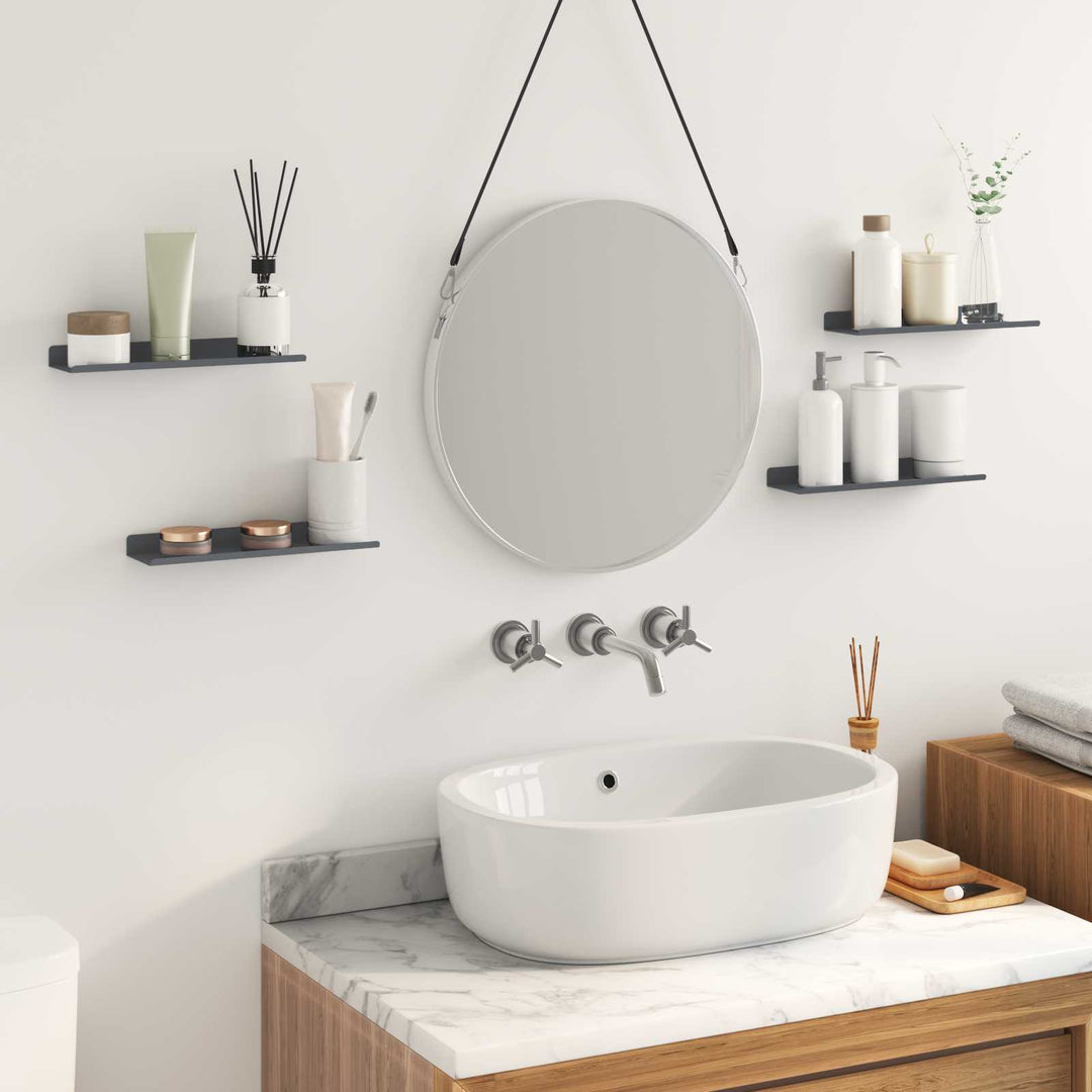 Svævende hylde Vægmonteret 4 pcs Antracit 30 x 9 x 2,5 cm Stål