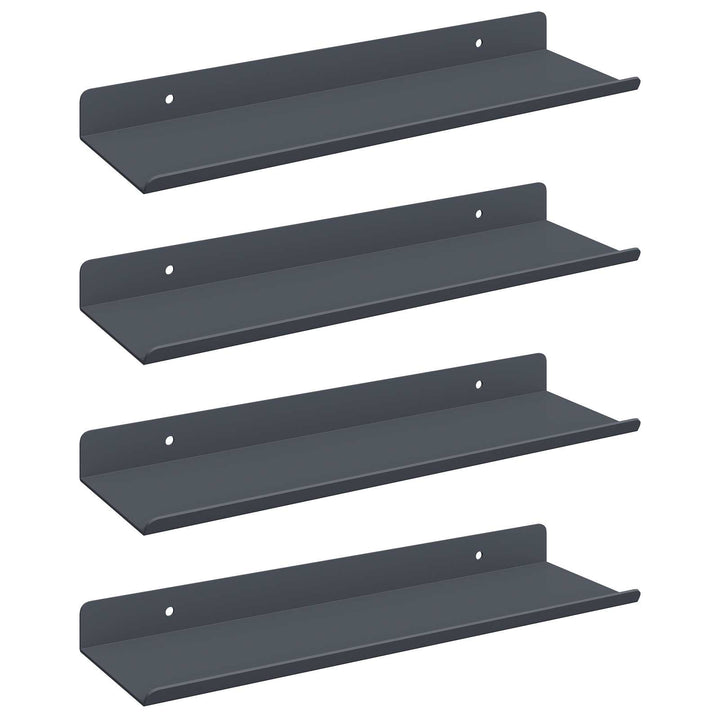 Svævende hylde Vægmonteret 4 pcs Antracit 30 x 9 x 2,5 cm Stål
