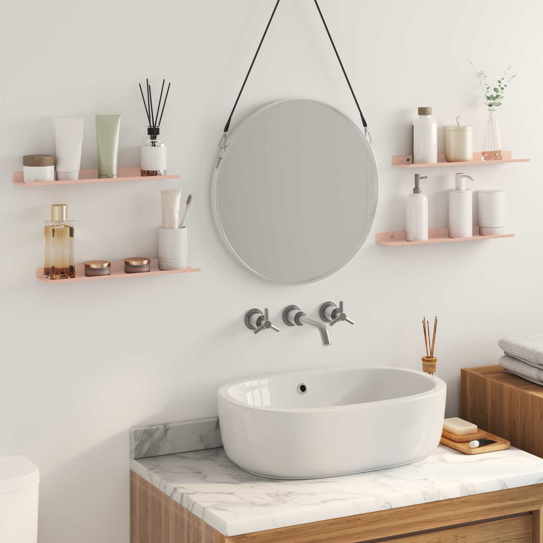 Svævende hylde Vægmonteret 4 pcs Lyserød 40 x 8,5 x 2,5 cm Stål