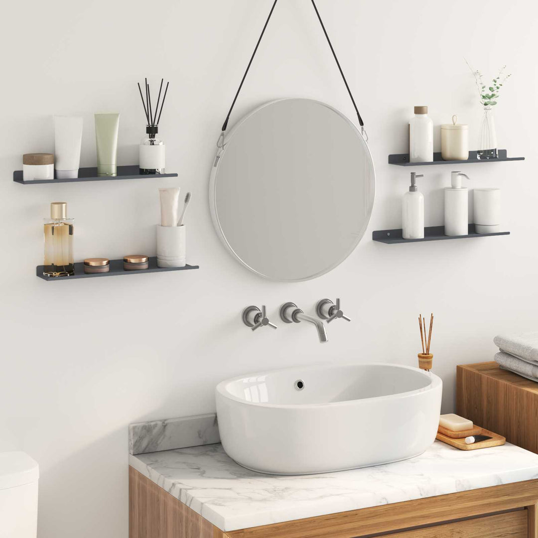 Svævende hylde 4 pcs Antracit 40 x 8,5 x 2,5 cm Stål