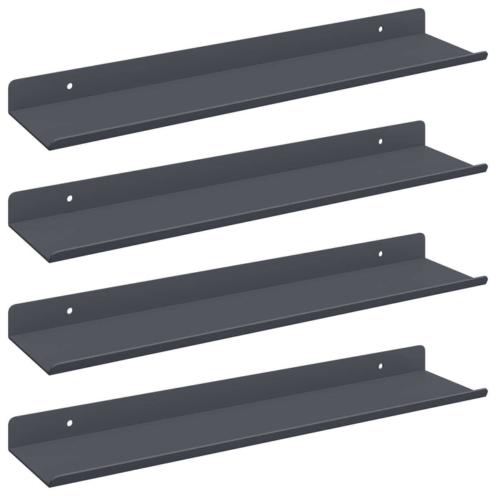 Svævende hylde 4 pcs Antracit 40 x 8,5 x 2,5 cm Stål