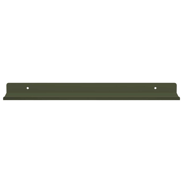 Svævende hylde 2 pcs Oliven grøn 40 x 8,5 x 2,5 cm Stål