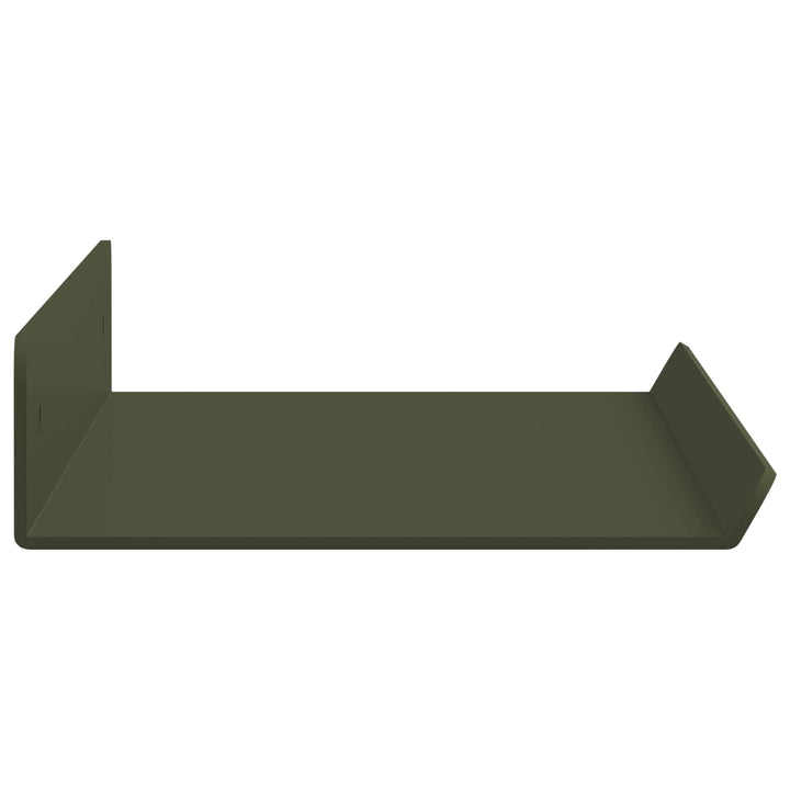 Svævende hylde 2 pcs Oliven grøn 40 x 8,5 x 2,5 cm Stål