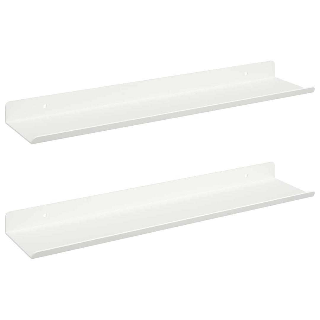Svævende hylde Vægmonteret 2 pcs Hvid 40 x 8,5 x 2,5 cm Stål