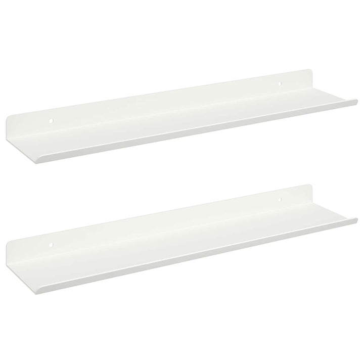 Svævende hylde Vægmonteret 2 pcs Hvid 40 x 8,5 x 2,5 cm Stål