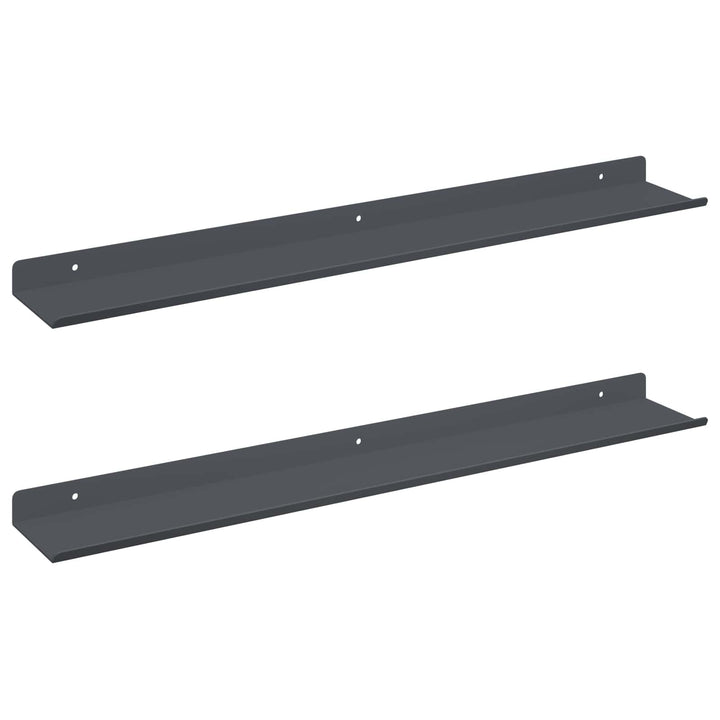 Svævende hylde 2 pcs Antracit 60 x 8,5 x 2,5 cm Stål
