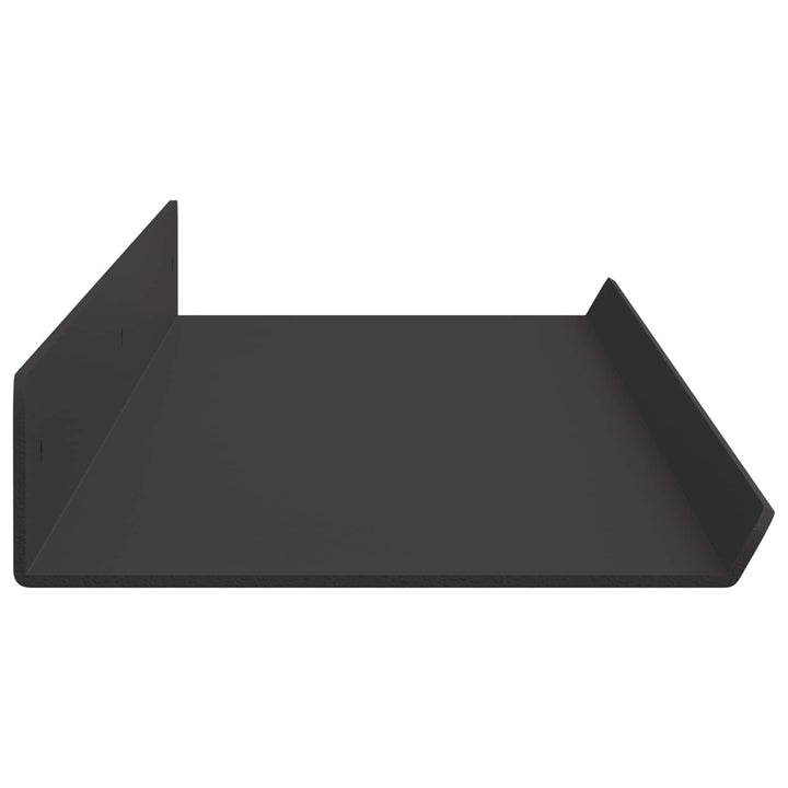 Svævende hylde Vægmonteret 2 pcs Sort 80 x 9 x 2,5 cm Stål