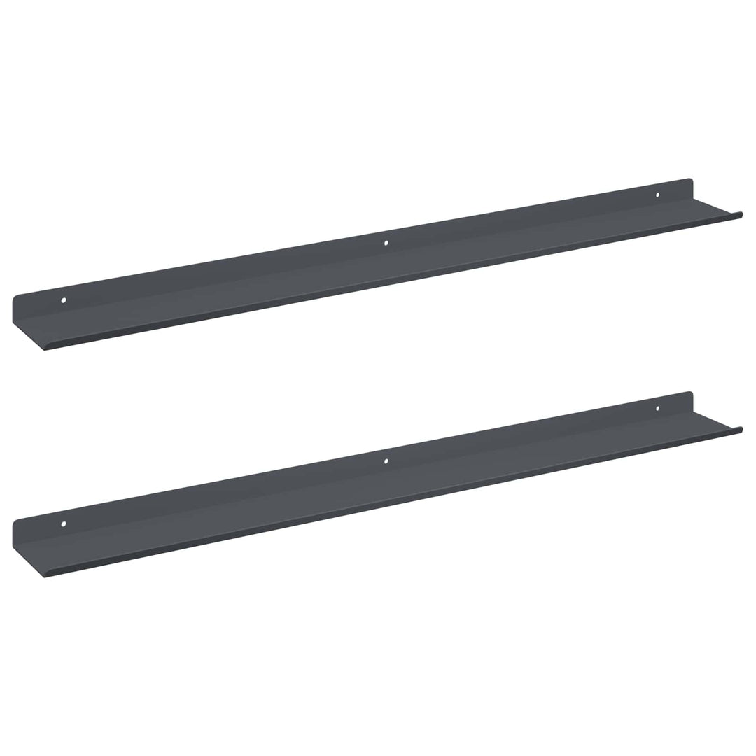 Svævende hylde Vægmonteret 2 pcs Antracit 80 x 9 x 2,5 cm Stål