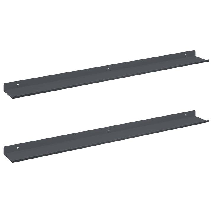 Svævende hylde Vægmonteret 2 pcs Antracit 80 x 9 x 2,5 cm Stål