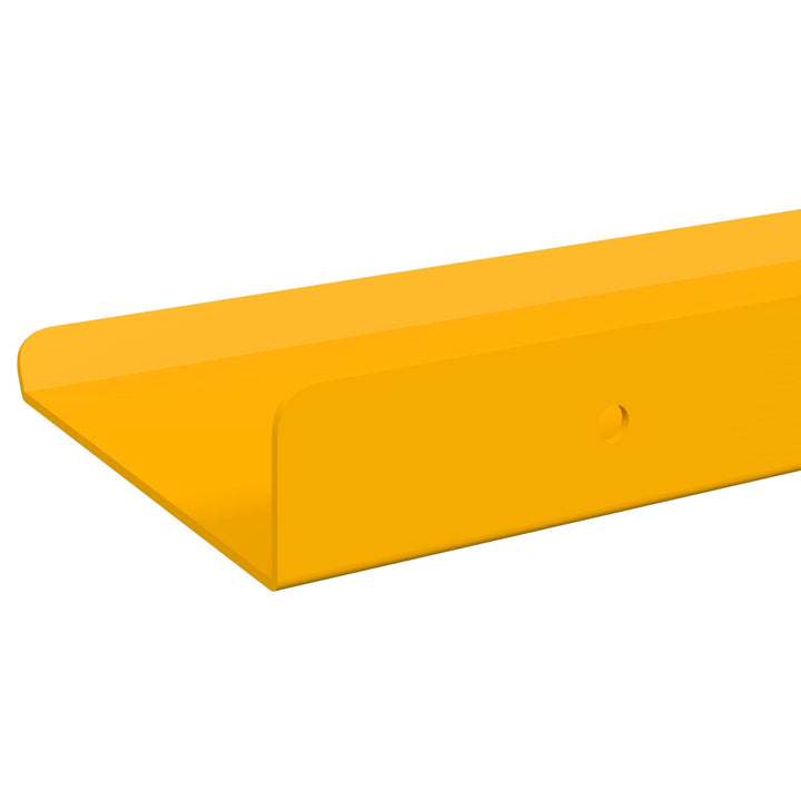 Svævende hylde 2 pcs Sennepsgul 80 x 9 x 2,5 cm Stål