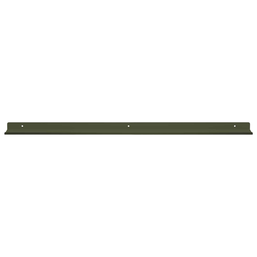 Svævende hylde 4 pcs Oliven grøn 80 x 9 x 2,5 cm Stål