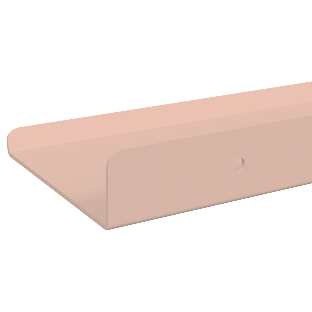 Svævende hylde Vægmonteret 2 pcs Lyserød 100 x 9 x 2,5 cm Stål