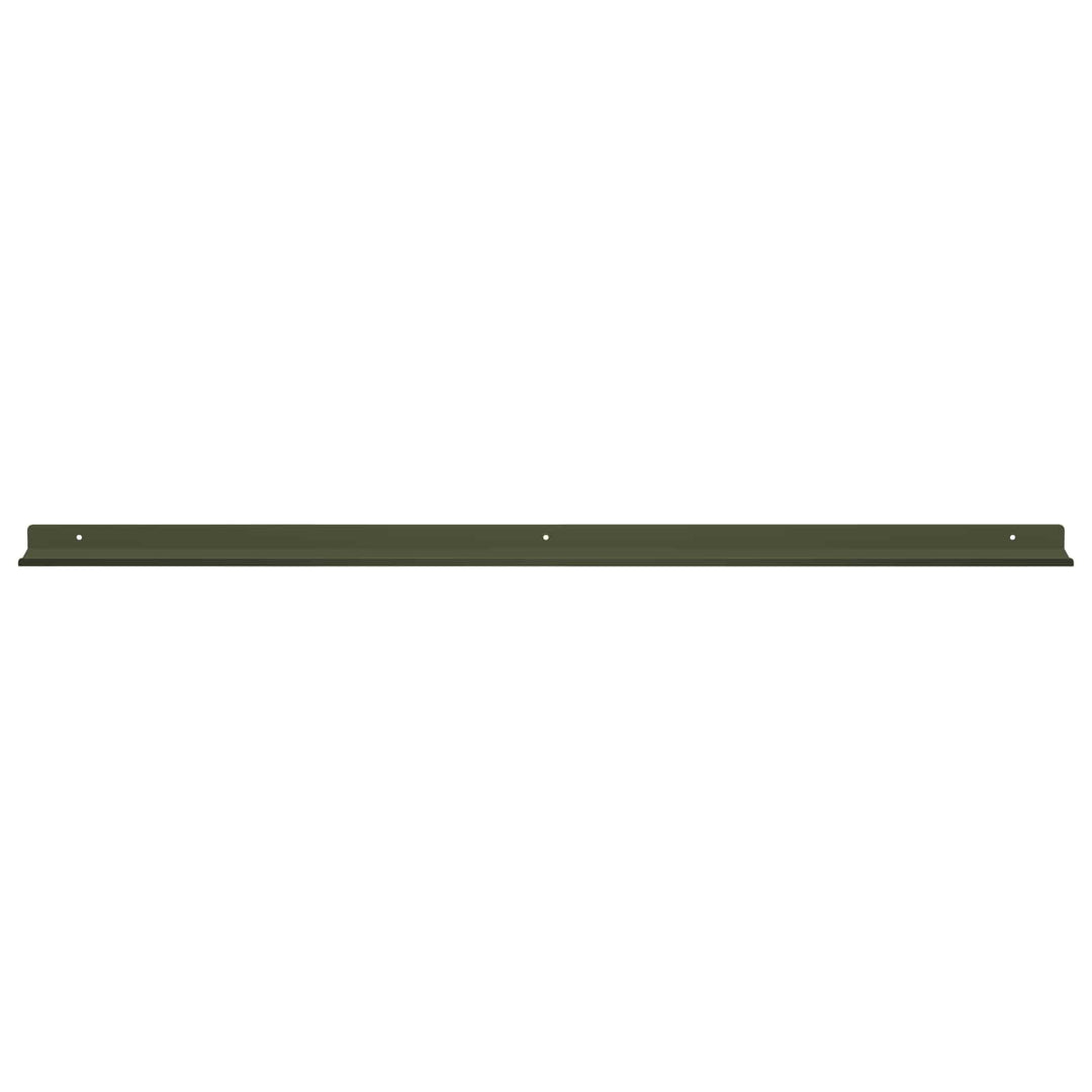 Svævende hylde 2 pcs Oliven grøn 100 x 9 x 2,5 cm Stål