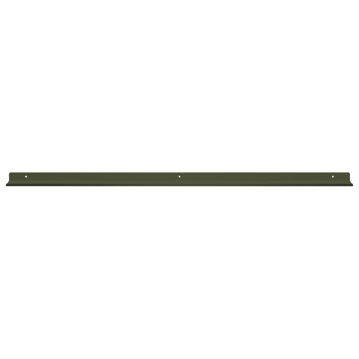 Svævende hylde 2 pcs Oliven grøn 100 x 9 x 2,5 cm Stål
