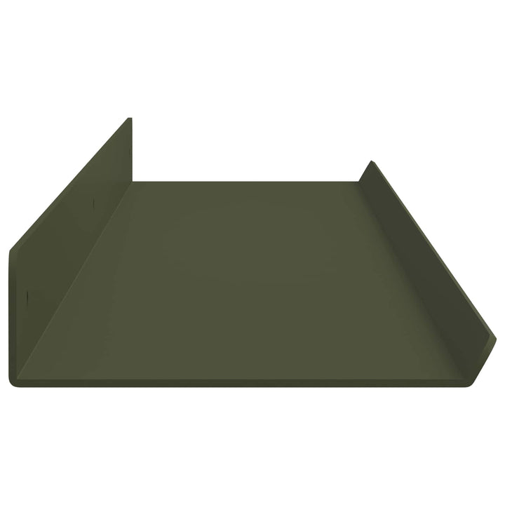 Svævende hylde 2 pcs Oliven grøn 100 x 9 x 2,5 cm Stål