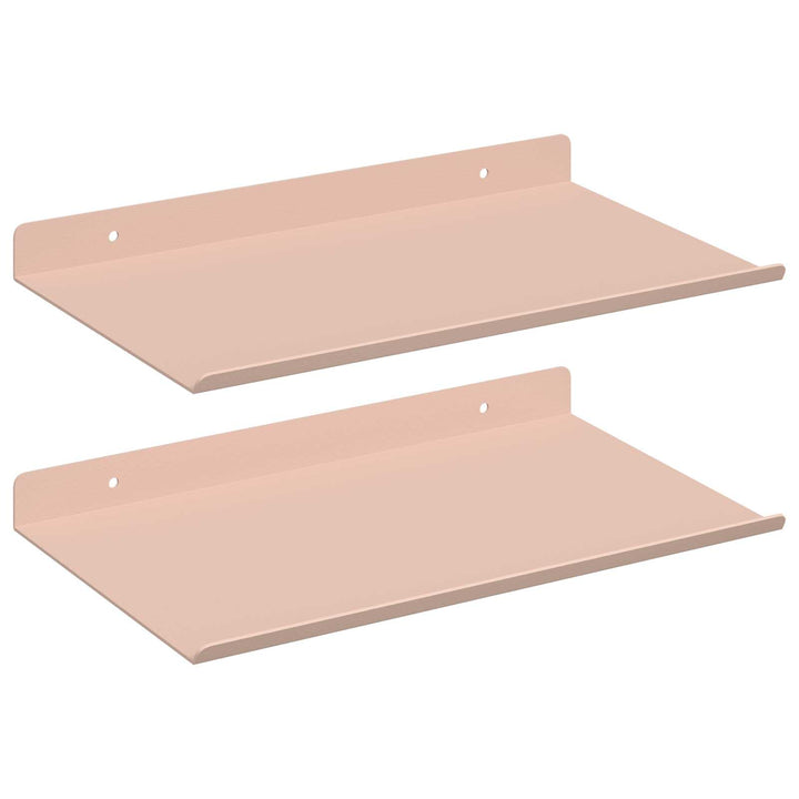 Svævende hylde Vægmonteret 2 pcs Lyserød 30 x 18 x 2,5 cm Stål
