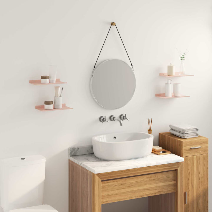 Svævende hylde Vægmonteret 4 pcs Lyserød 30 x 18 x 2,5 cm Stål