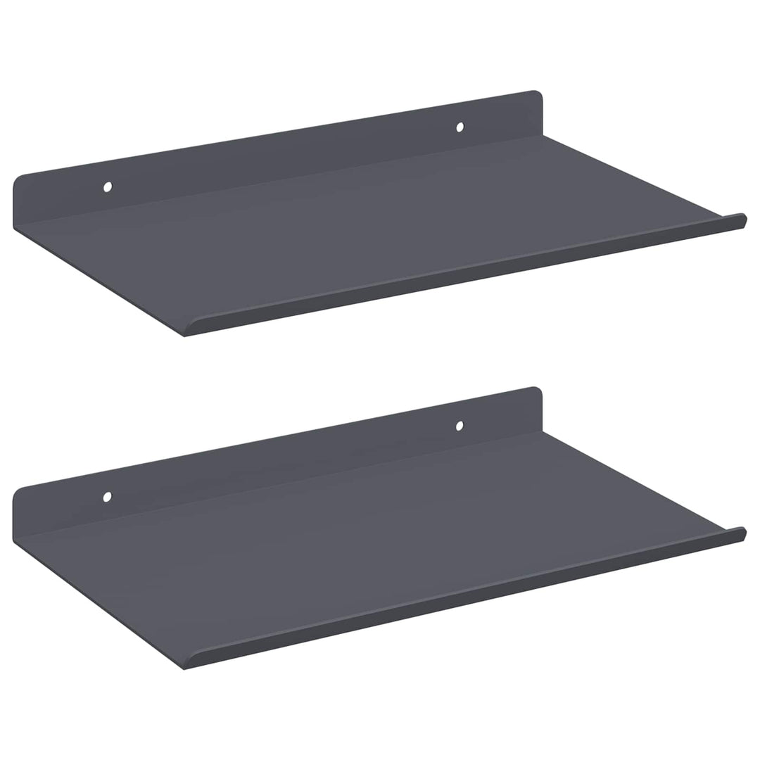 Svævende hylde Vægmonteret 2 pcs Antracit 30 x 18 x 2,5 cm Stål