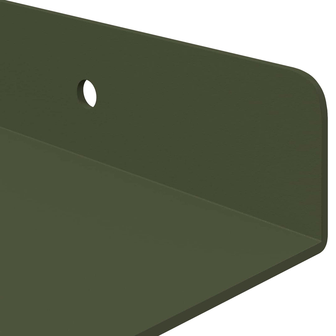 Svævende hylde 4 pcs Oliven grøn 30 x 18 x 2,5 cm Stål