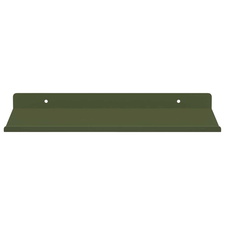 Svævende hylde 4 pcs Oliven grøn 30 x 18 x 2,5 cm Stål