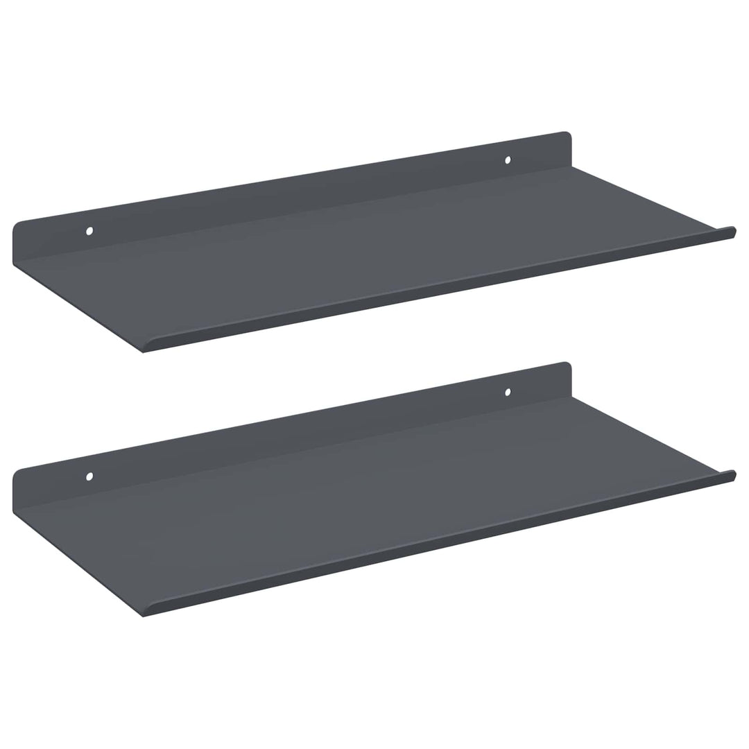 Svævende hylde Vægmonteret 2 pcs Antracit 40 x 18 x 2,5 cm Stål
