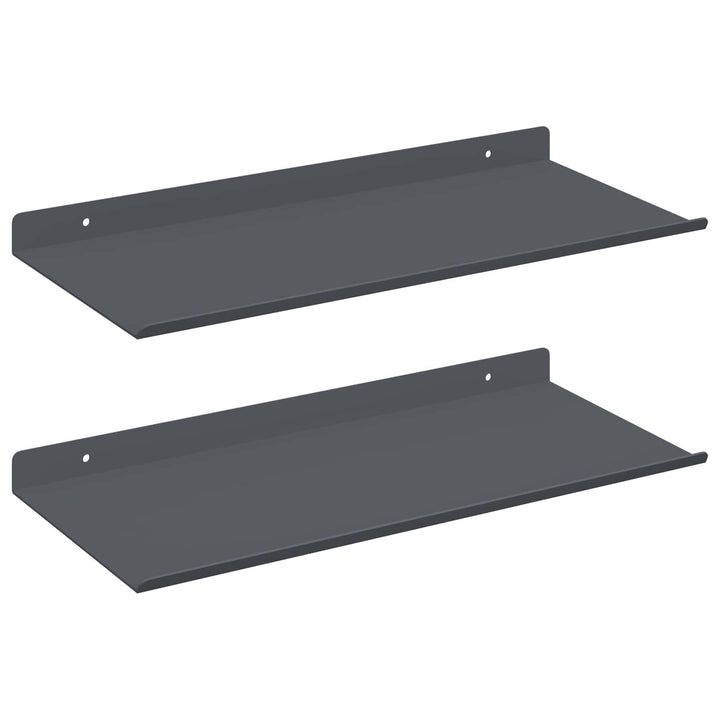 Svævende hylde Vægmonteret 2 pcs Antracit 40 x 18 x 2,5 cm Stål