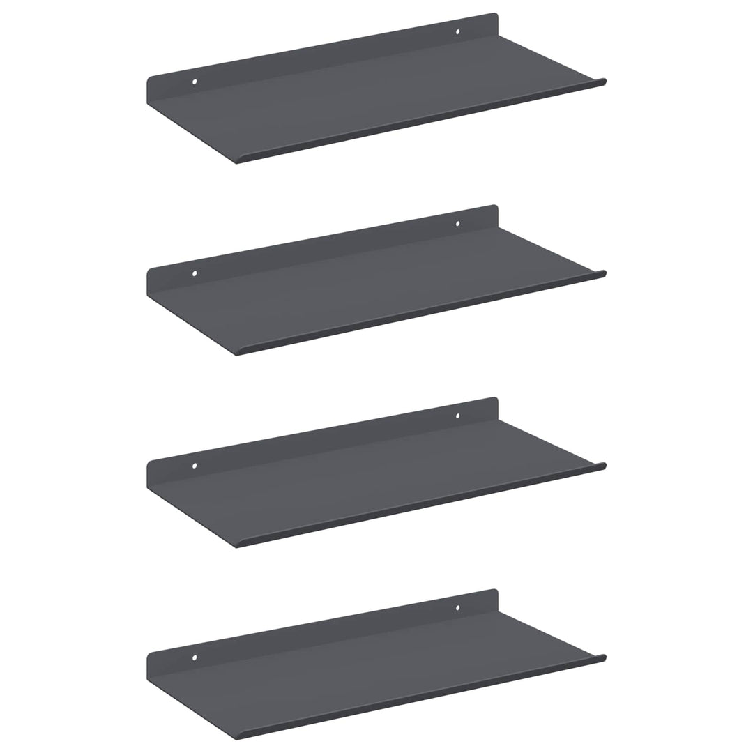Svævende hylde Vægmonteret 4 pcs Antracit 40 x 18 x 2,5 cm Stål