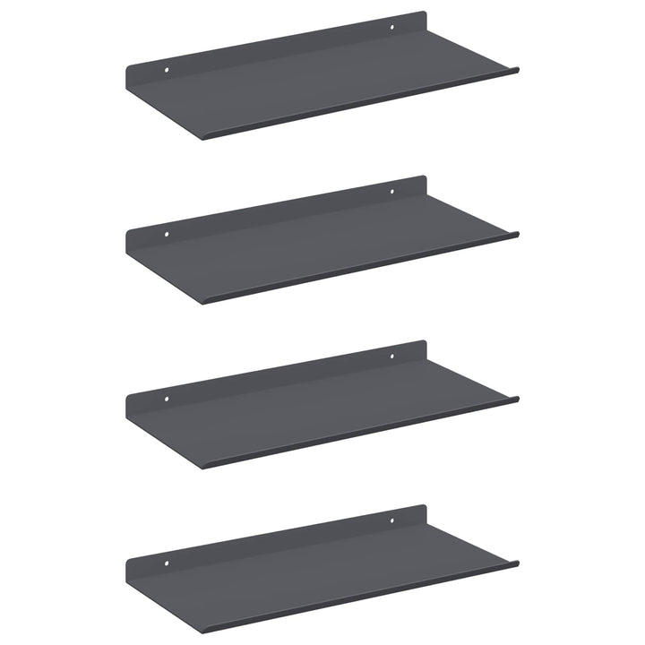 Svævende hylde Vægmonteret 4 pcs Antracit 40 x 18 x 2,5 cm Stål