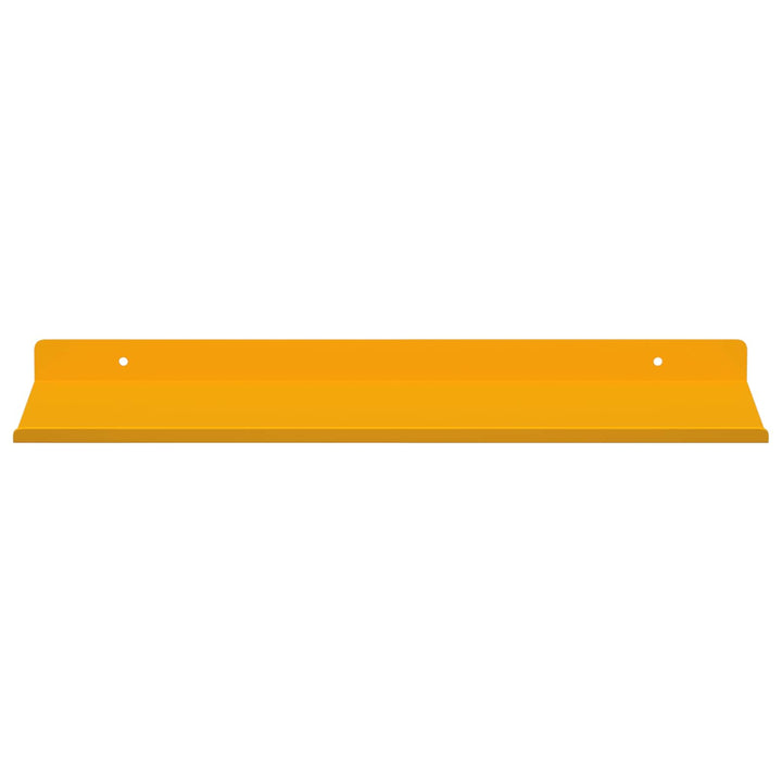 Svævende hylde 2 pcs Sennepsgul 40 x 18 x 2,5 cm Stål