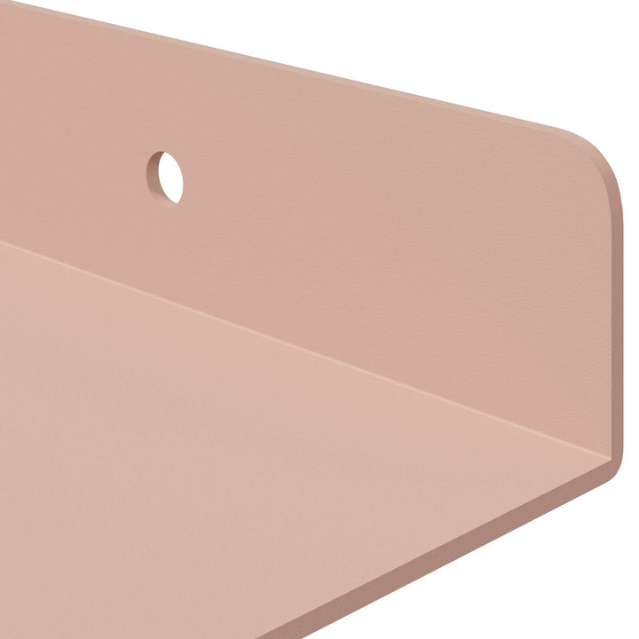 Svævende hylde Vægmonteret 2 pcs Lyserød 60 x 18 x 2,5 cm Stål