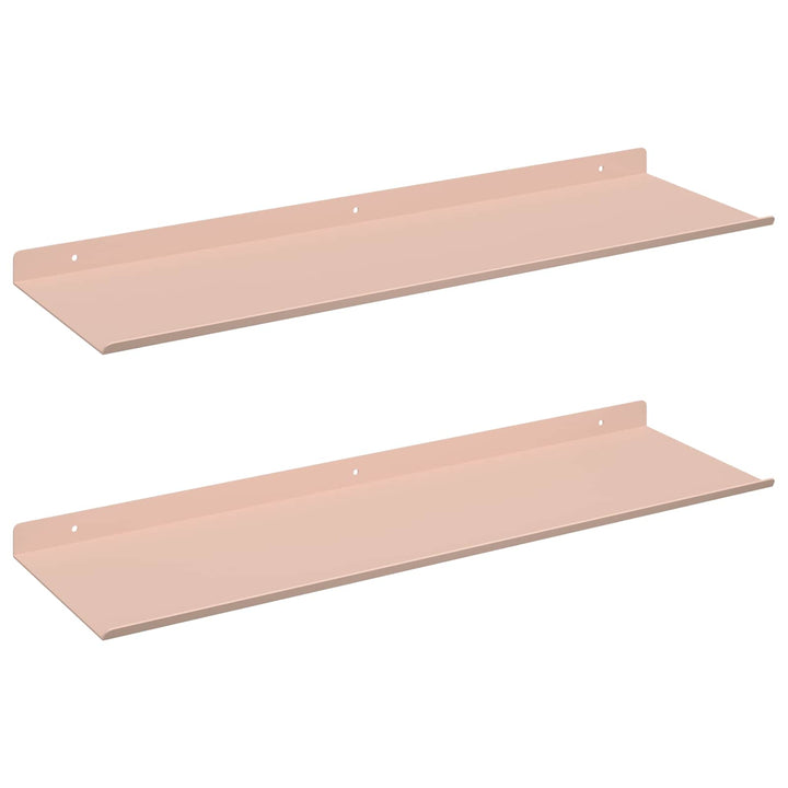 Svævende hylde Vægmonteret 2 pcs Lyserød 60 x 18 x 2,5 cm Stål