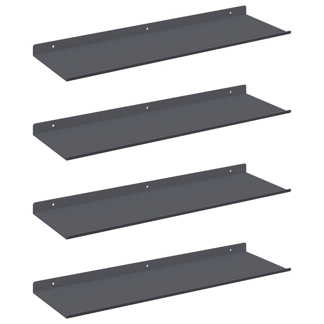 Svævende hylde Vægmonteret 4 pcs Antracit 60 x 18 x 2,5 cm Stål