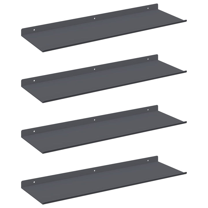 Svævende hylde Vægmonteret 4 pcs Antracit 60 x 18 x 2,5 cm Stål