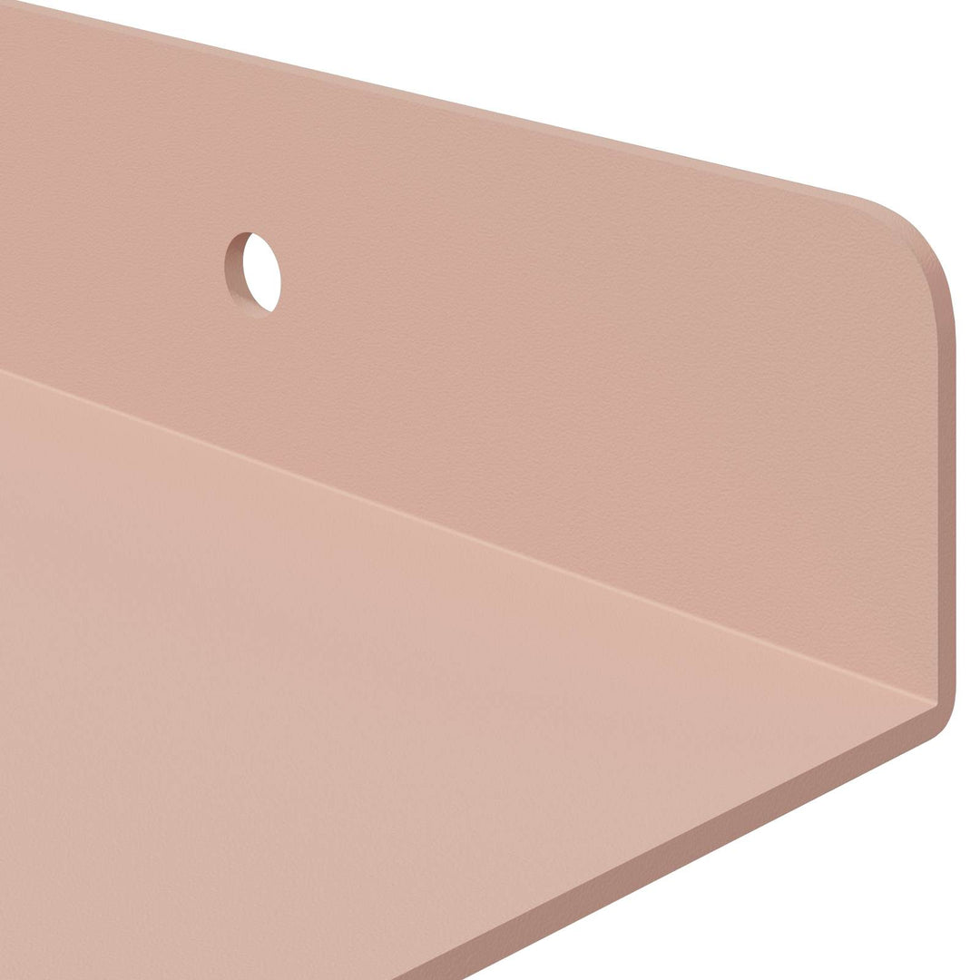 Svævende hylde Vægmonteret 2 pcs Lyserød 80 x 18 x 2,5 cm Stål
