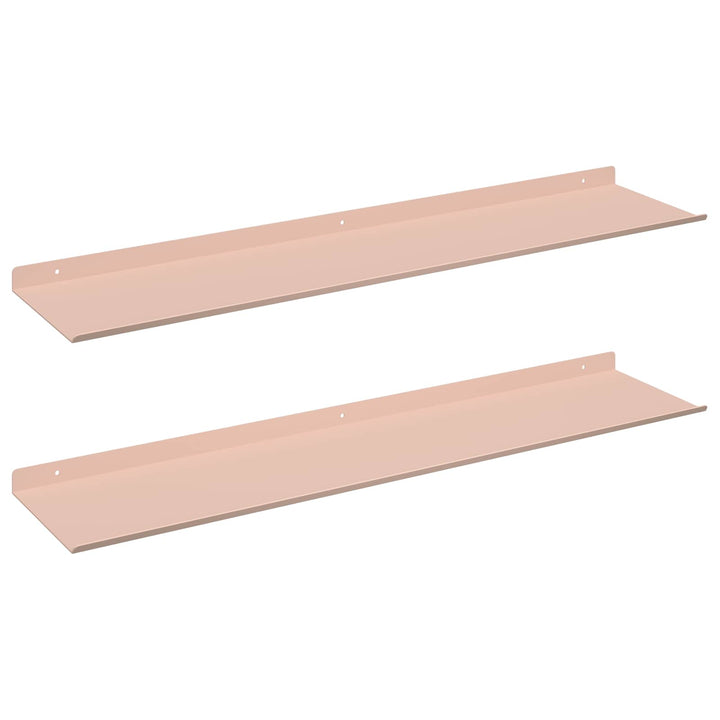 Svævende hylde Vægmonteret 2 pcs Lyserød 80 x 18 x 2,5 cm Stål