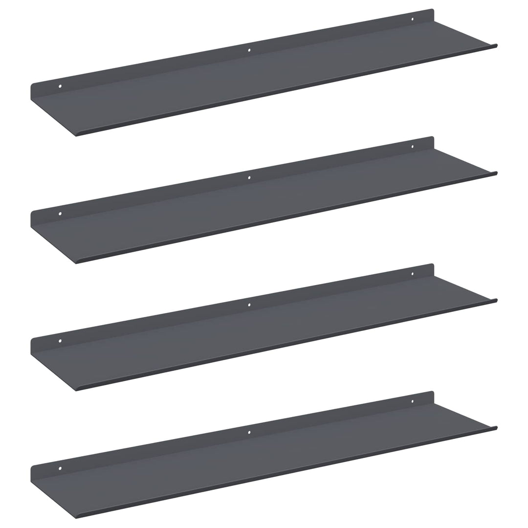 Svævende hylde Vægmonteret 4 pcs Antracit 80 x 18 x 2,5 cm Stål