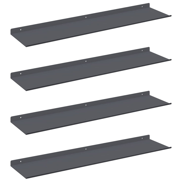 Svævende hylde Vægmonteret 4 pcs Antracit 80 x 18 x 2,5 cm Stål