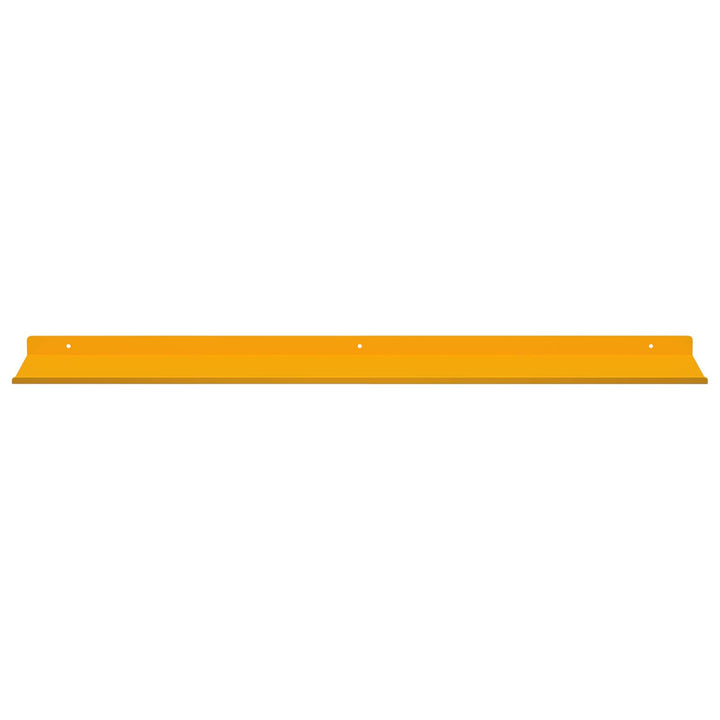 Svævende hylde 4 pcs Sennepsgul 80 x 18 x 2,5 cm Stål