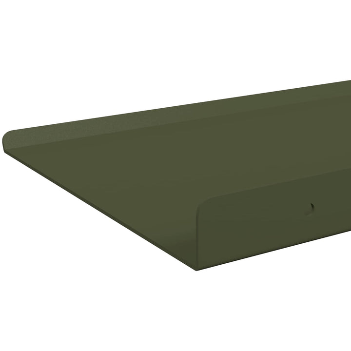 Svævende hylde 4 pcs Oliven grøn 80 x 18 x 2,5 cm Stål