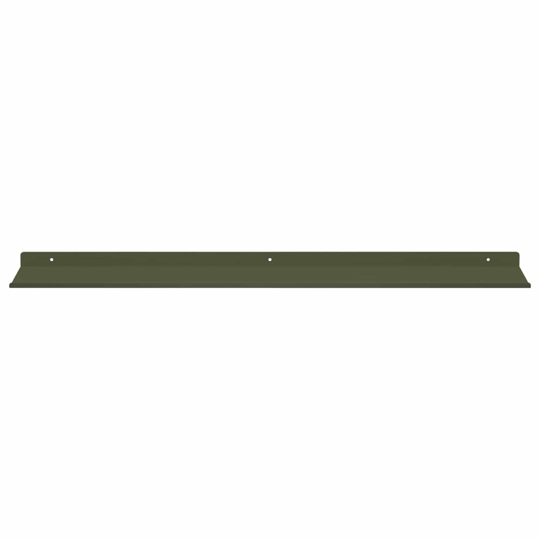 Svævende hylde 4 pcs Oliven grøn 80 x 18 x 2,5 cm Stål