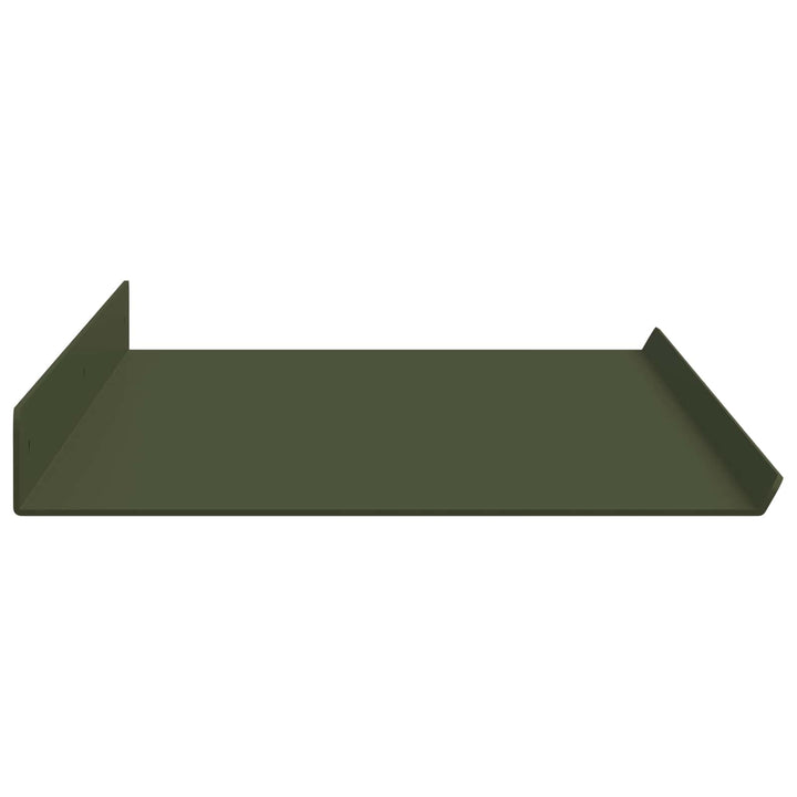 Svævende hylde 4 pcs Oliven grøn 80 x 18 x 2,5 cm Stål