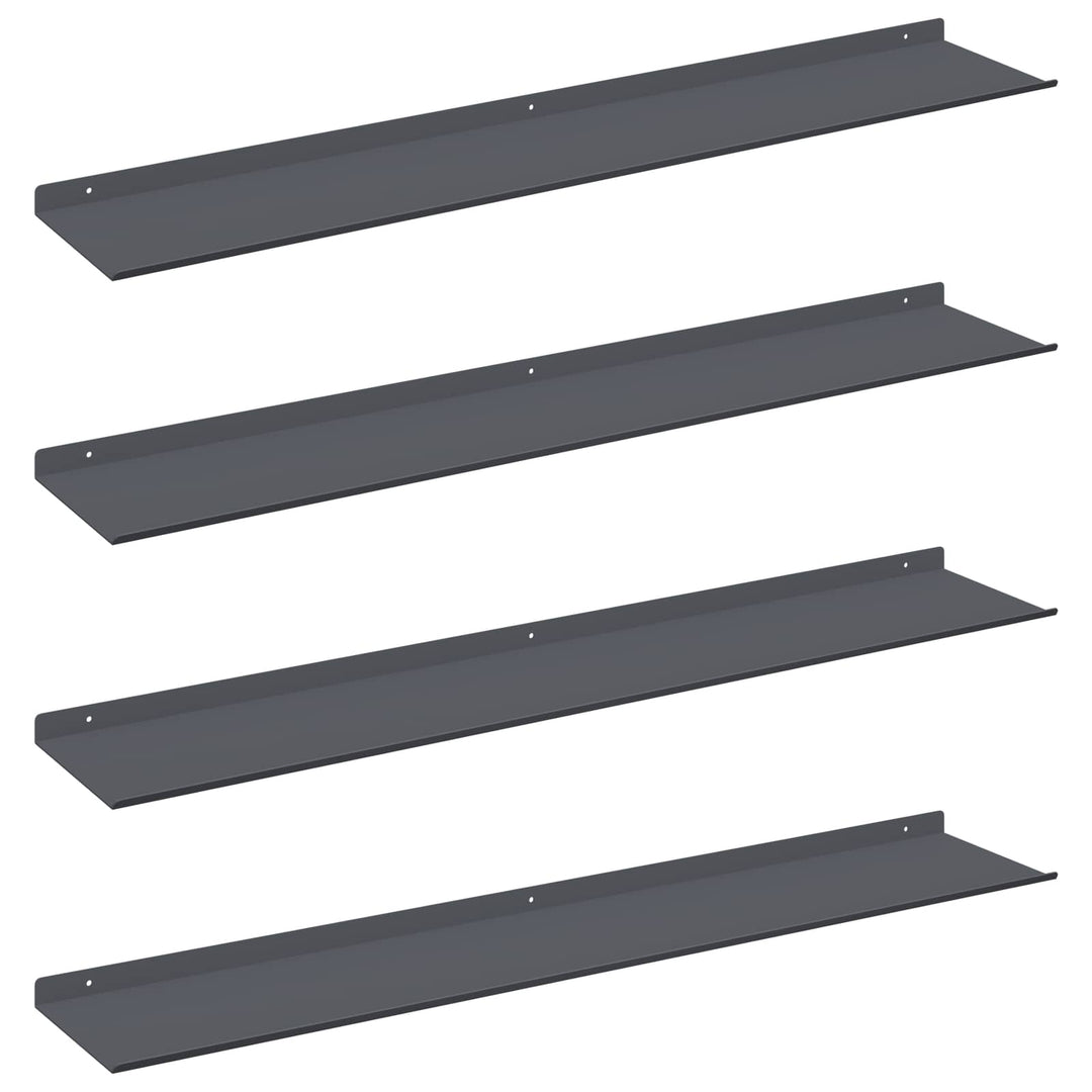 Svævende hylde 4 pcs Antracit 100 x 18 x 2,5 cm Stål