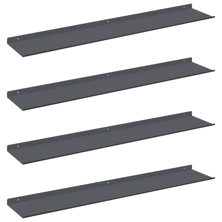 Svævende hylde 4 pcs Antracit 100 x 18 x 2,5 cm Stål