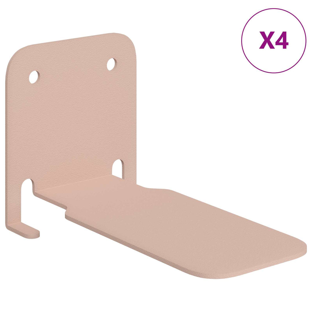 Svævende hylde med hylde 4 pcs Lyserød 6 x 10,8 x 6,6 cm