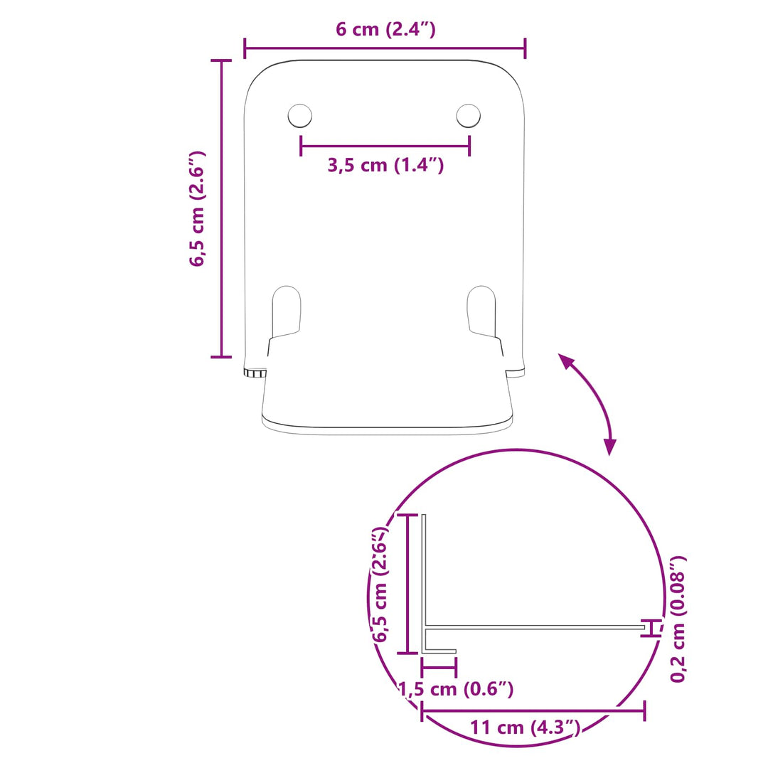 Svævende hylde med hylde 8 pcs Lyserød 6 x 10,8 x 6,6 cm